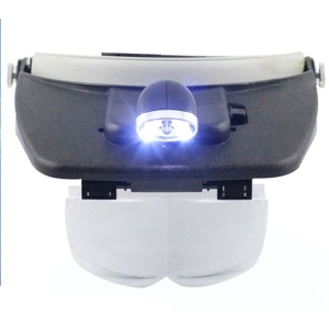 Viziera cozoroc cu 4 lentile lupe de schimb MG81001-A, si 2 lumini LED-uri - Img 3