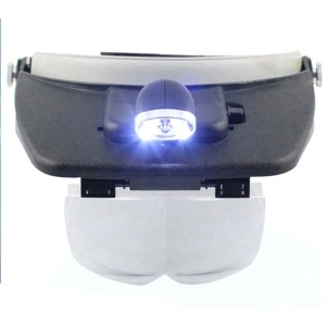Viziera cozoroc cu 4 lentile lupe de schimb MG81001-A, si 2 lumini LED-uri - Img 3