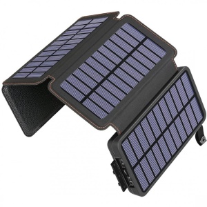 Baterie externa solara Power Bank 30000 mAh, cu 4 panouri solare de incarcare - Img 3