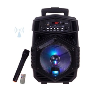 Boxa portabila tip troler JRH A84, 300 W cu acumulator si microfon wireless - Img 3