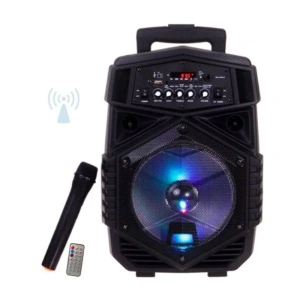 Boxa portabila tip troler JRH A84, 300 W cu acumulator si microfon wireless - Img 3