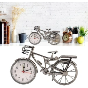 Ceas desteptator de masa Vintage Bike cu forma de bicicleta - Img 6