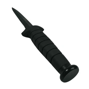 Cutit-Sting tip baioneta Rambo VI cu doua taisuri, maner cauciuc + teaca - Img 6