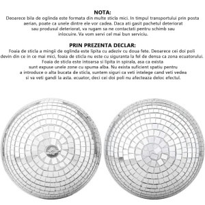 Glob disco cu aplicatii oglinda, diametru 50 cm si motoras inclus - Img 3