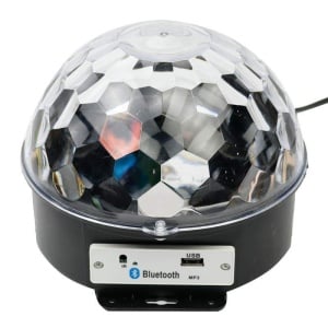 Glob disco LED cu proiectie de lumini, Bluetooth si telecomanda prin redare audio MP3 - Img 1