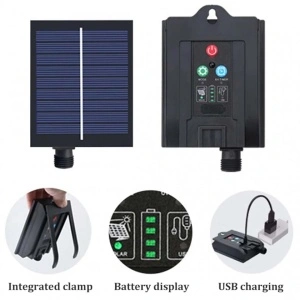 Instalatie solara decorativa 200 LED-uri lumina Alb Rece cu telecomanda - Img 2