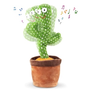 Jucarie de plus Cactus dansator cu acumulator si cablu USB - Img 3