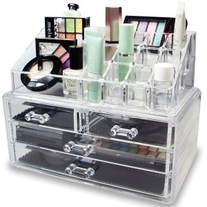 Organizator cosmetice din acril cu 4 sertare si 16 compartimente - Img 2