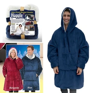 Patura cu maneci stil hanorac cu gluga si buzunar Huggle Hoodie - Img 2