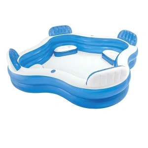 Piscina pentru familie Bleu cu spatare si capacitate 262 L,Intex