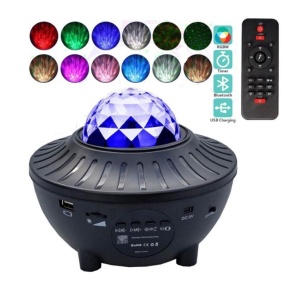 Proiector cu player muzical Bluetooth, cer instelat si lumina rotativa tip val de apa - Img 2