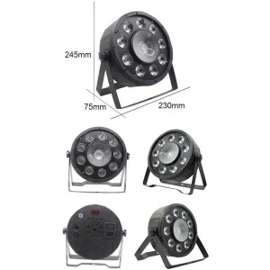 Proiector lumini Par Led RGB 9 leduri x3W + 1 led x20W, culori statice disco - Img 6