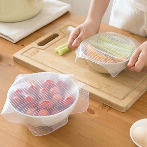 Set de 4 folii alimentare din silicon reutilizabile, Stretch and Fresh - Img 4