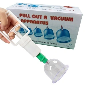 Set de 6 ventuze terapeutice cu pompita vacuum pentru masaj