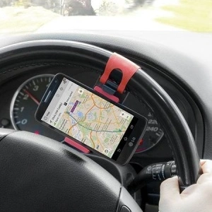 Suport auto universal telefon din silicon prindere pe volan - Img 4
