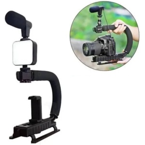 Suport profesional mobil pentru camera si telefon AY-49U cu microfon - Img 3