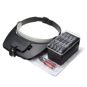 Viziera cozoroc cu 4 lentile lupe de schimb MG81001-A, si 2 lumini LED-uri - Img 4