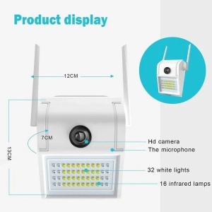 Camera video de supraveghere IP Wireless,cu lampa 32 LED JORTAN WiFi - Img 5
