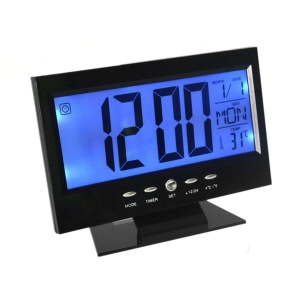 Ceas electronic digital cu senzor acustic DS-8082, alarma si termometru - Img 1