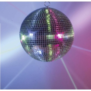 Glob disco pentru petreceri cu aplicatii oglinda multicolor,diametru 30 cm - Img 3