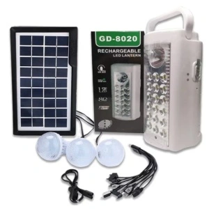Kit solar de iluminat GDLite GD-8020 cu 3 becuri incluse ideal pentru Camping - Img 1