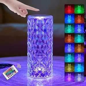 Lampa de masa decorativa cu LED "Crystal" Touch Design culoare RGB - Img 2