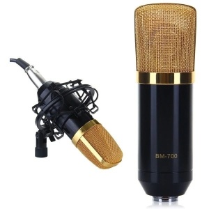 Microfon profesional de Studio Condenser BM-700 cu stand inclus pentru inregistrare - Img 5