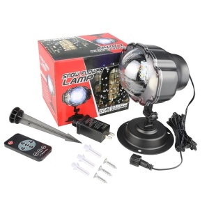 Proiector Snow Flower Lamp sfera fulgi de nea si zapada cu 3 LED-uri RGB - Img 1