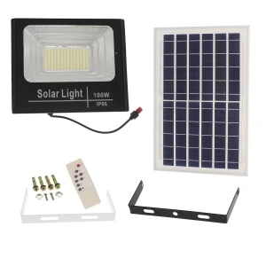 Proiector solar portabil 100W cu LED-uri alb rece, Jortan JT-BJ100W-TZ - Img 3