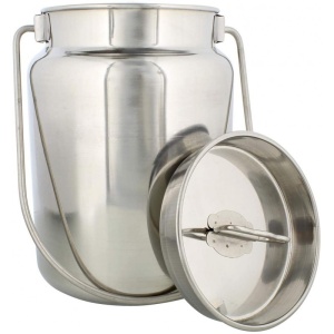 Recipient inox cu capac si maner pentru depozitare lapte, miere sau ulei - Img 2