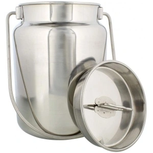 Recipient inox cu capac si maner pentru depozitare lapte, miere sau ulei - Img 2