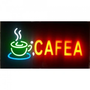 Reclama luminoasa Panou tip Neon LED interior mesaj CAFEA - Img 2