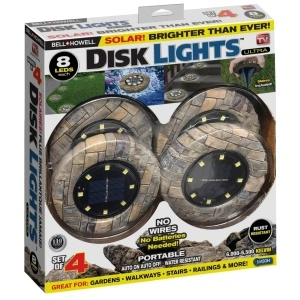 Set 4 lampi solare cu aspect de piatra cu 8 LED-uri si senzor de lumina - Img 4