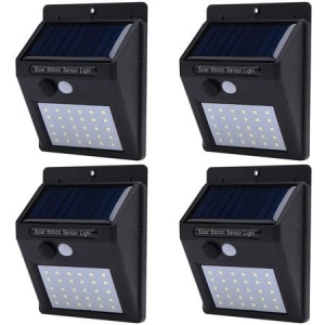 Set 4 lampi solare de perete cu senzor de miscare si lumina cu 30 leduri - Img 2