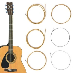 Set 6 Corzi metalice din otel bronz rezerva pentru chitara acustica