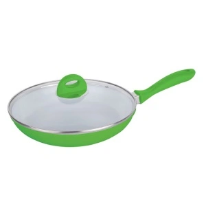 Tigaie din aluminiu Dekassa cu interior ceramic si capac sticla, 28 cm - Img 2