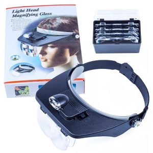 Viziera cozoroc cu 4 lentile lupe de schimb MG81001-A, si 2 lumini LED-uri - Img 5