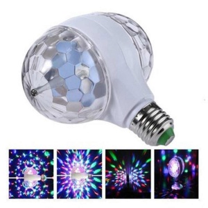 Bec rotativ dublu multicolor cu proiectie lumini disco 6 Watt - Img 3