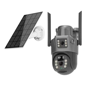 Camera de supraveghere dubla 4K cu panou solar si cartela SIM 4G