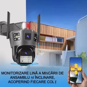 Camera de supraveghere dubla 5K cu cartela SIM 4G si senzor de miscare - Img 4