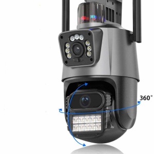 Camera supraveghere dubla cu senzor de miscare si alarma, aplicatie V380 Pro - Img 2