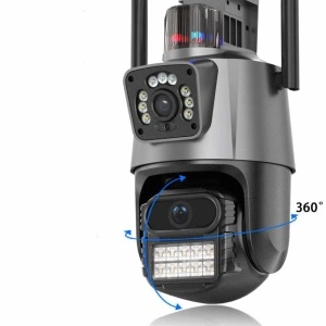 Camera supraveghere dubla cu senzor de miscare si alarma, aplicatie V380 Pro - Img 2