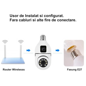 Camera supraveghere IP Wi-Fi Jortan JTZ-9696 cu lentila duala Night - Img 4