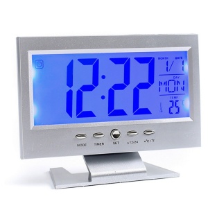 Ceas electronic digital cu senzor acustic DS-8082, alarma si termometru - Img 2