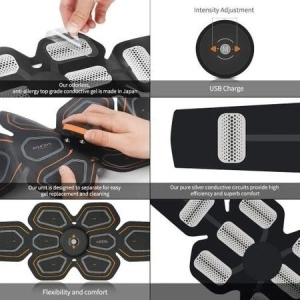 Centura electrostimulare Six Pack EMS GOLDTIN pentru abdomen si solduri - Img 2