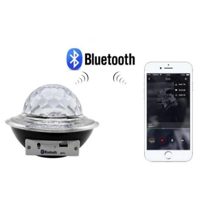 Glob disco cu LED RGB jocuri de lumini si MP3, LED UFO Bluetooth Crystal Magic Ball - Img 2