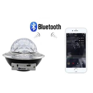 Glob disco cu LED RGB jocuri de lumini si MP3, LED UFO Bluetooth Crystal Magic Ball - Img 2