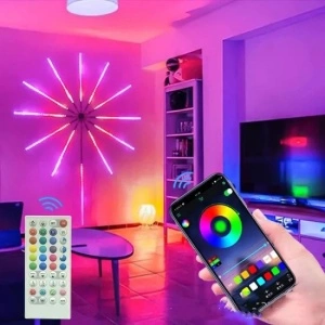 Instalatie Kit Banda LED RGB multicolor model artificii cu telecomanda - Img 2