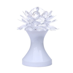 Lampa rotativa in forma de floare Lotus cu Leduri multicolore - Img 1