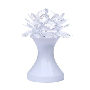 Lampa rotativa in forma de floare Lotus cu Leduri multicolore